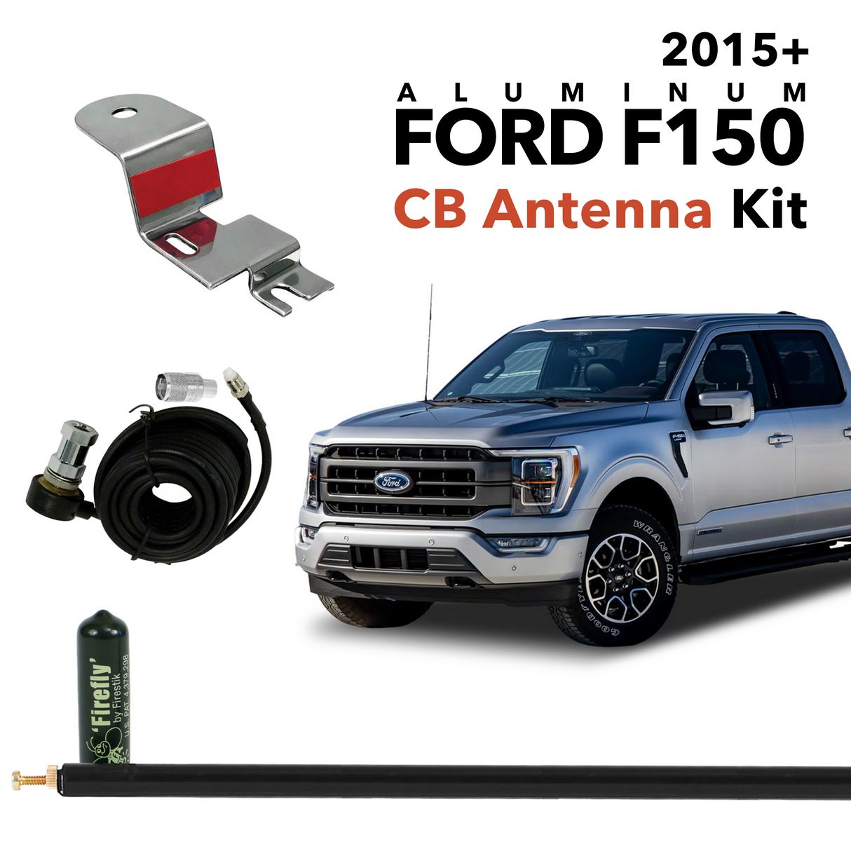 2015+ Aluminum Ford F150 CB Antenna Kit | Right Channel Radios