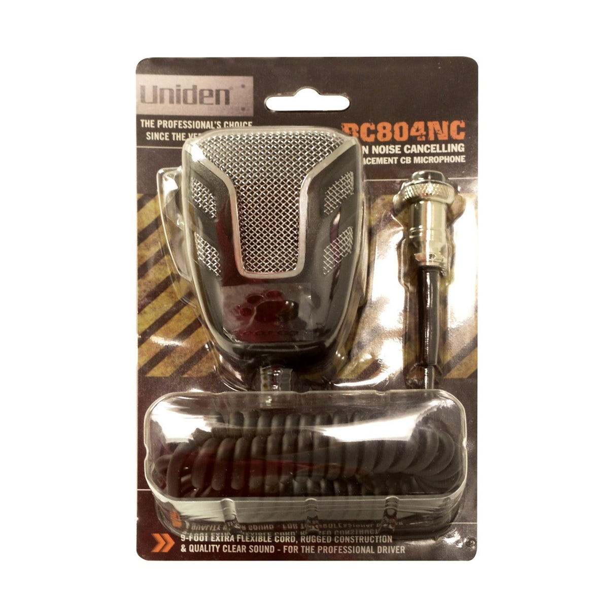 Uniden BC804NC 4-Pin Noise Cancelling Microphone In packaging | Right Channel Radios