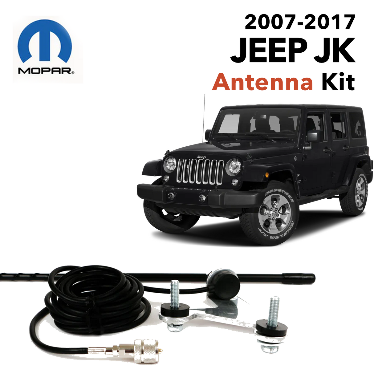 JK Jeep Wrangler CB Antenna Kit (2007-2017)