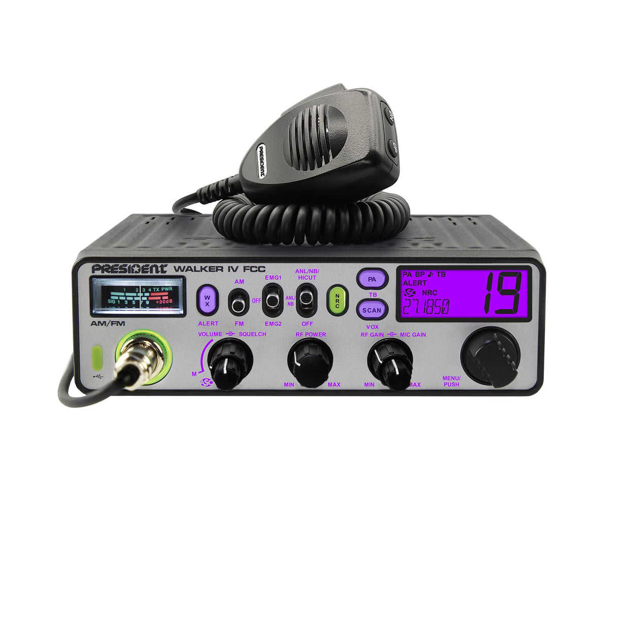 President Walker IV Front Purple Light | Right Channel Radios