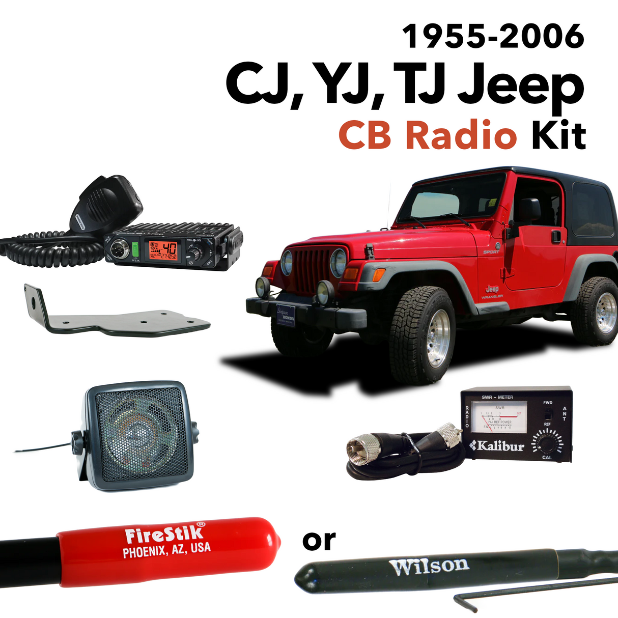 1955-2006 CJ, YJ, TJ Jeep CB Radio Kit