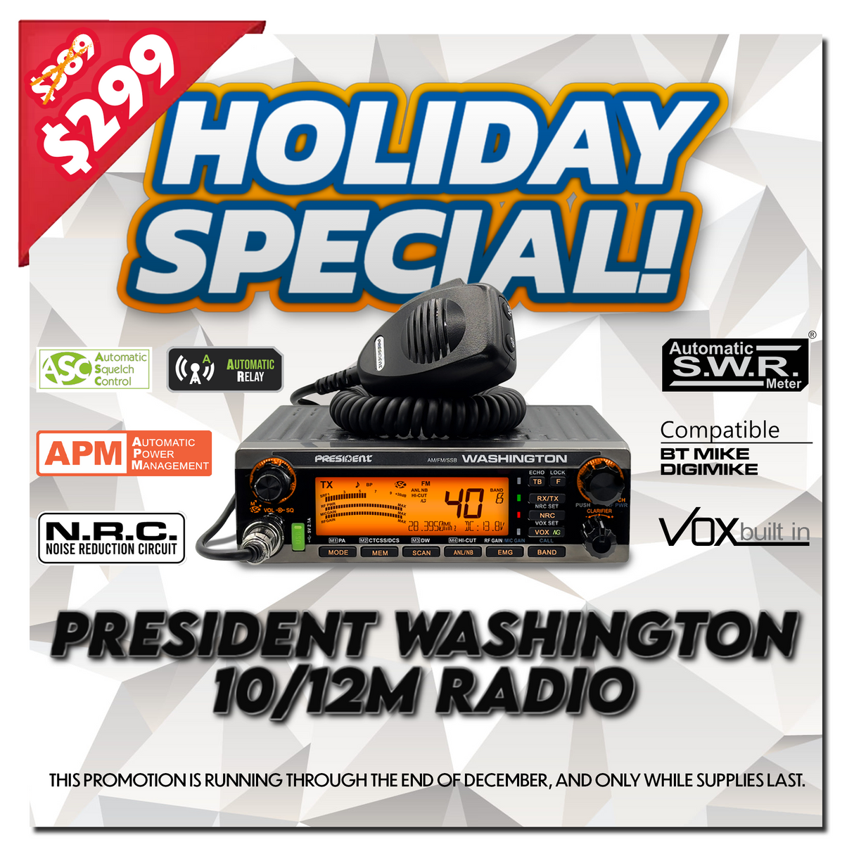 PRESIDENT WASHINGTON 10/12M RADIO SALE | RIGHT CHANNEL RADIOS