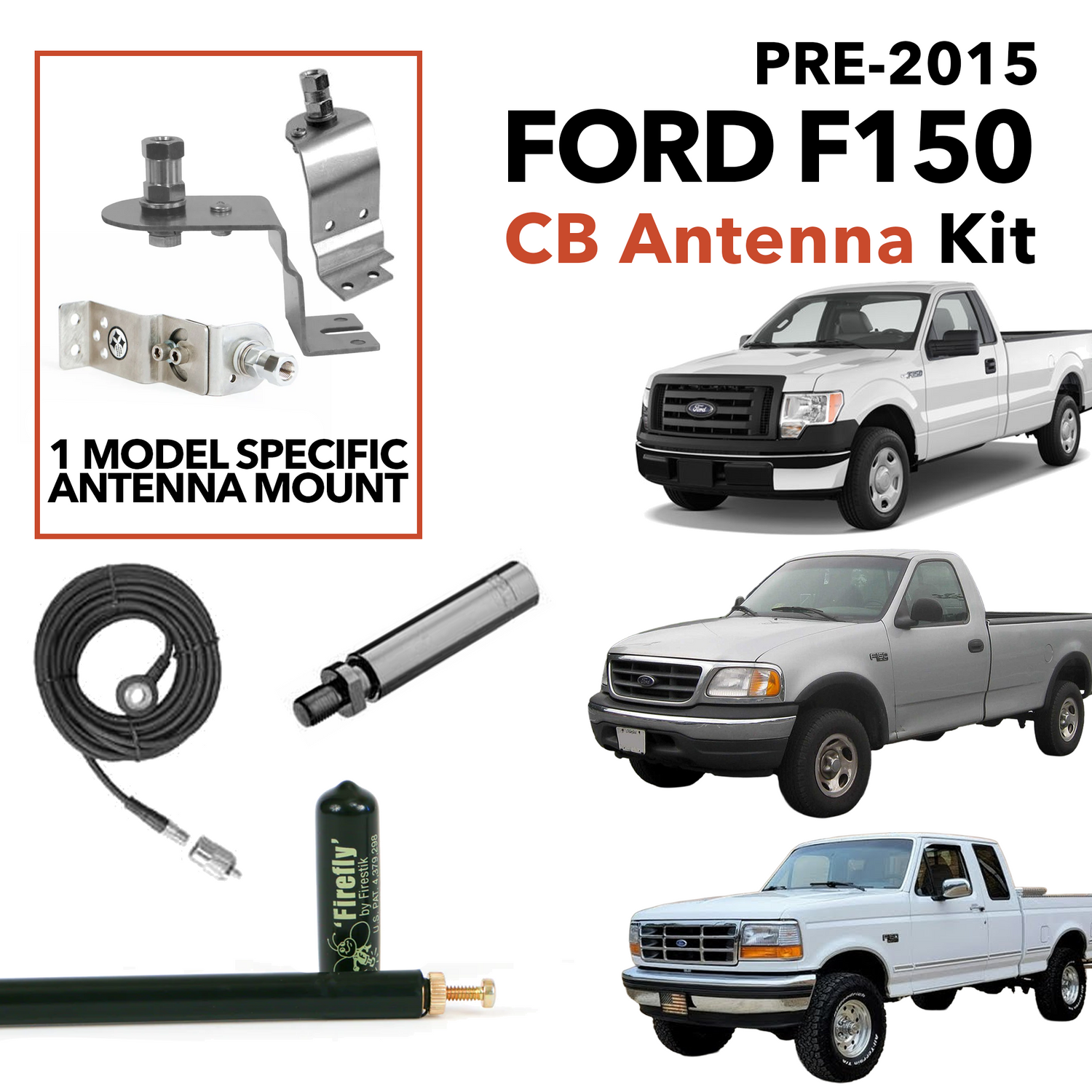 Pre-2015 Ford F150 CB Antenna Kit | Right Channel Radios Pre-2015 Ford F150 CB Antenna Kit | Right Channel Radios