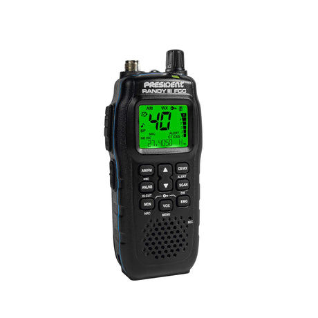 President Randy III IP67 handheld CB radio with green display | Right Channel Radios