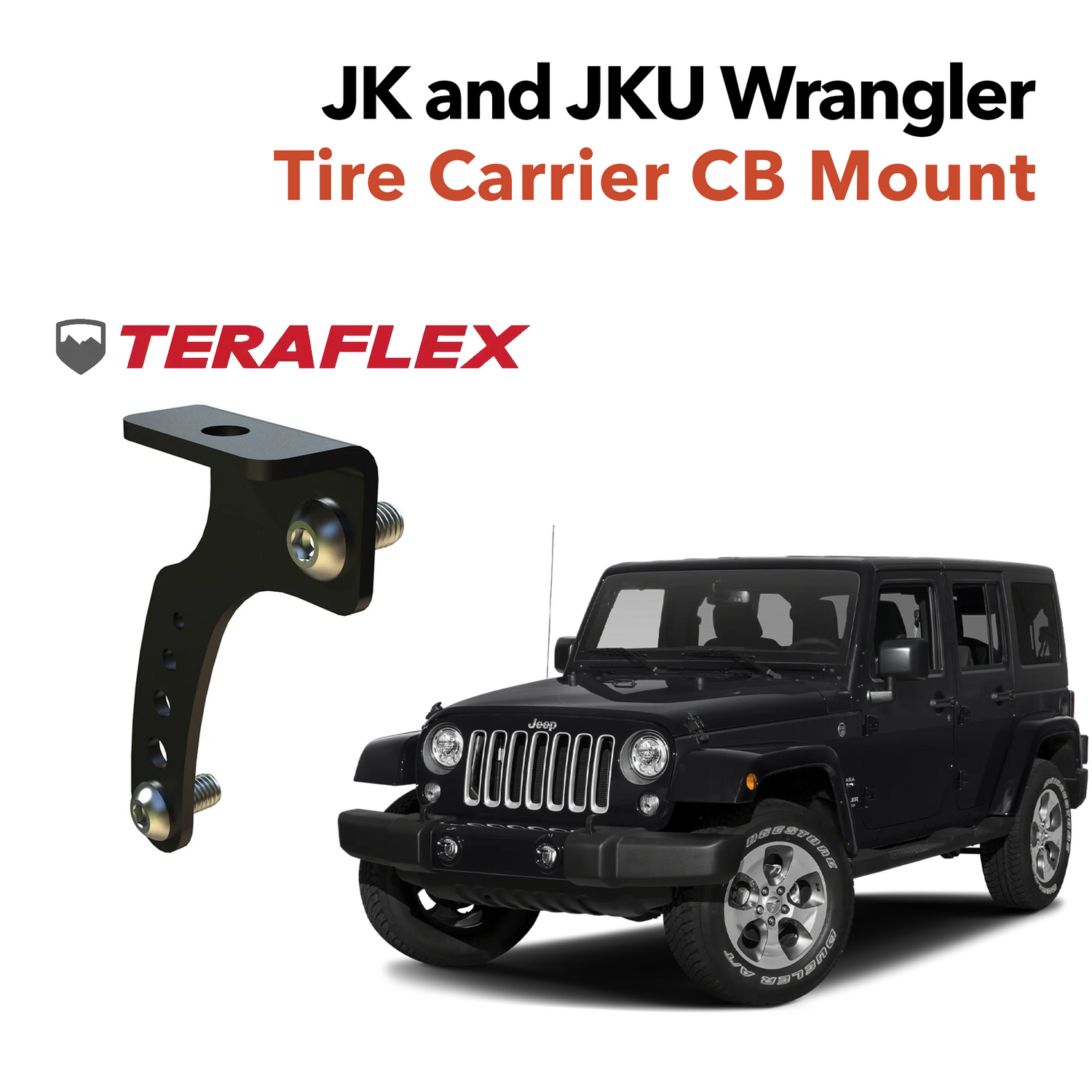 Teraflex JK Jeep HD Tire Carrier CB Mount | Right Channel Radios Teraflex JK Jeep HD Tire Carrier CB Mount | Right Channel Radios