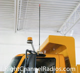 Firestik FS antenna Kit installed on a Dump Truck Mirror Arm