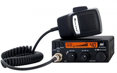 Midland 1001 LWX CB Radio Front View with Microphone
