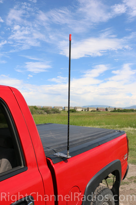Firestik Stake Hole CB Mount Installed with Bed Cover